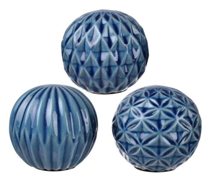 Blue Marbelize Ball Accent Set
