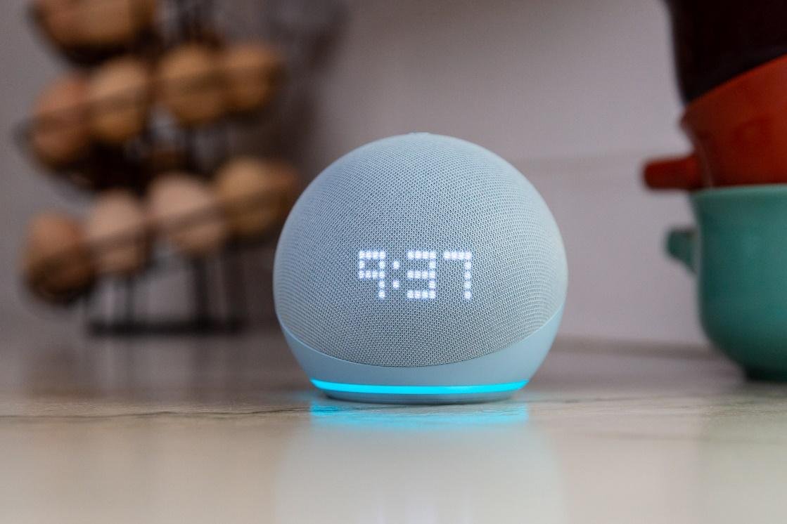 Amazon's Echo Dot smart speaker with a clock ticks down to a low price of  $34.99 - The Verge