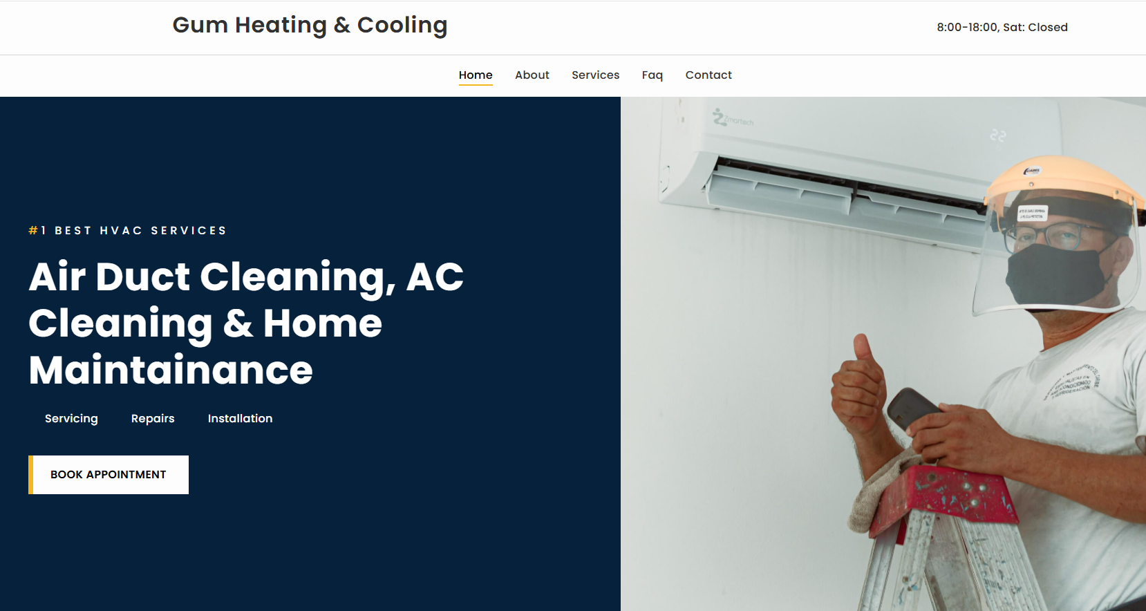 Website design for Grant Heating and Cooling, featuring a modern layout and user-friendly navigation.